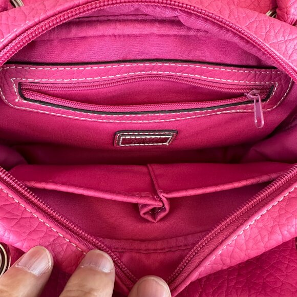 ROESTTI WOMEN SHOULDER HANDBAG, PINK COLOR, MULITIPLE POCKETS WITH ZIPPERS - Picture 4 of 10